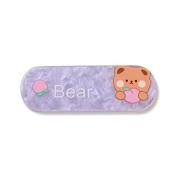 Acrylic Plastic Cabochons, Oval, Bear, 18.5x54x2.5mm