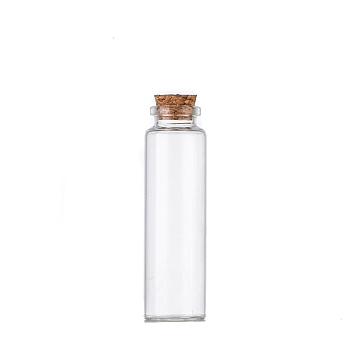 Glass Empty Wishing Bottle, with Cork Stopper, Column, Clear, 3x10cm, Capacity: 50ml(1.69fl. oz)