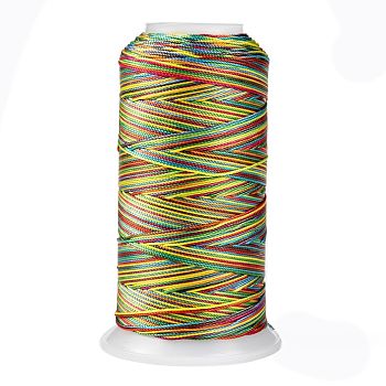 Segment Dyed Round Polyester Sewing Thread, for Hand & Machine Sewing, Tassel Embroidery, Yellow Green, 12-Ply, 0.8mm, about 300m/roll