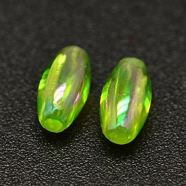perles acryliques transparentes écologiques galvanisées de riz plaqué couleur ab(X-PACR-I002-35)-2