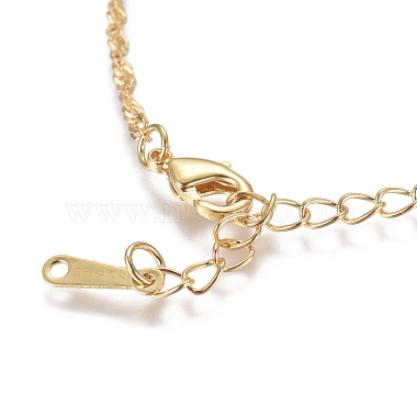 Gold Plated Tin Alloy Twisted Singapore Chain Fine Necklaces(NJEW-BB10191-18)-2