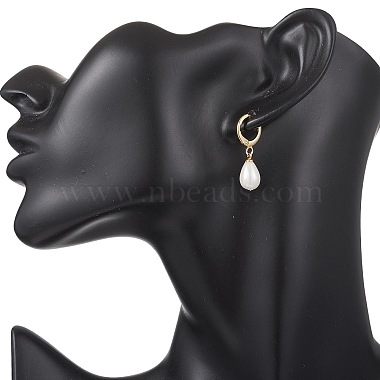 Shell Pearl Leverback Earrings(EJEW-JE06905)-3