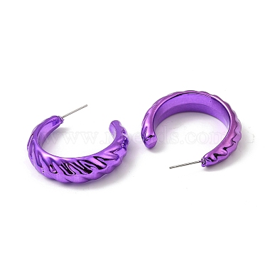 Twist Ring Acrylic Stud Earrings(EJEW-P251-24)-3
