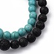 Synthetic Turquoise(Dyed)(Dyed) & Natural Lava Rock Beaded Stretch Bracelets Sets(BJEW-JB05416-03)-3