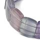 Bracelet extensible en perles rectangulaires en fluorite naturelle pour femmes(BJEW-M297-B01)-2