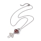 Natural Carnelian Interchangeable Holder Pendant Necklace for Women(NJEW-JN04631-02)-4