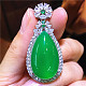 Dyed Natural Green Chalcedony Pendants(G-S001-02P)-1