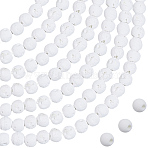 5 Strands Synthetic Lava Rock Round Beads Strands, White, 4~5mm, Hole: 1mm, about 95pcs/strand, 15.16 inch(38.5cm)(G-PA0002-40)