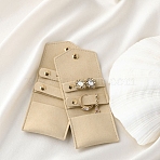 Velvet Jewelry Flap Pouches, Folding Envelope Bag for Earrings, Bracelets, Necklaces Packaging, Linen, 5.3x6x2cm(PW-WG18EF6-02)