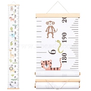 Creative Cartoon Decorative Home Canvas Hanging Height Measurement Ruler, Baby Growth Chart, Rectangle, Animal Pattern, 1530x213x11mm(HJEW-WH0042-47E)