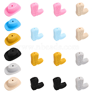 18Pcs 12 Style Silicone Beads, DIY Nursing Necklaces and Bracelets Making, Chewing Pendants For Teethers, Boot & Cowboy Hat, Mixed Color, 20.5~26x23~29x8~14mm, Hole: 2mm(SIL-CA0001-90)