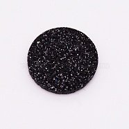 Fibre Perfume Pads, with Glitter, Essential Oils Diffuser Locket Pads, Flat Round, Black, 22.5x2.5mm(DIY-WH0183-55J)