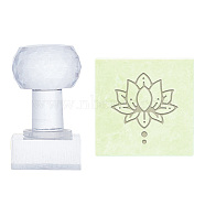 Clear Acrylic Soap Stamps, DIY Soap Molds Supplies, Rectangle, Flower, 60x33x35mm, Pattern: 30x32mm(DIY-WH0438-024)
