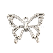Alloy Pendants, Butterfly Charm, Platinum, 20x24.5x2mm, Hole: 2mm(FIND-A039-16P)