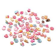 Cartoon Snack Opaque Resin Cabochons, Donut Ice Cream Lollipop, Mixed Shapes, 10.5~25x11~20.5x4~8.5mm(RESI-K019-47)