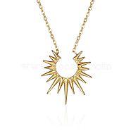 Stainless Steel Sun Pendant Cable Chain Necklaces with Minimalist European and American Style, Golden(YZ7630-2)