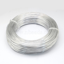 Round Aluminum Wire, Flexible Craft Wire, for Beading Jewelry Doll Craft Making, Silver, 22 Gauge, 0.6mm, 280m/250g(918.6 Feet/250g)(AW-S001-0.6mm-01)