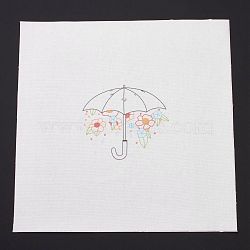 DIY Embroidery Fabric with Eliminable Pattern, Embroidery Cloth, Square, Umbrella Pattern, 28x27.6x0.05cm(DIY-P032-B05)