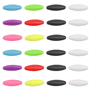 60Pcs Plastic Oval Lapel Pins, Scarf Hijab Brooch Pin for Ladies Hair Dressing Accessories, Mixed Color, 38x12x9mm