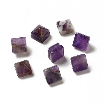 Natural Amethyst Beads, Faceted Pyramid Bead, 9x10x10mm, Hole: 1.2mm