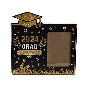 Graduate Theme Wood with Acrylic Rectangle Picture Frame, Home Office Decoration, Black, 184x250x120mm