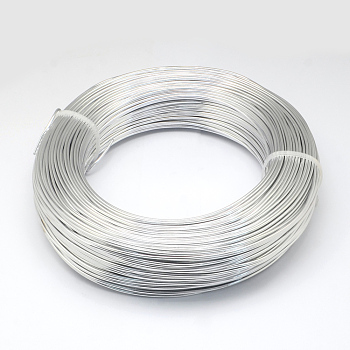 Round Aluminum Wire, Flexible Craft Wire, for Beading Jewelry Doll Craft Making, Silver, 22 Gauge, 0.6mm, 280m/250g(918.6 Feet/250g)