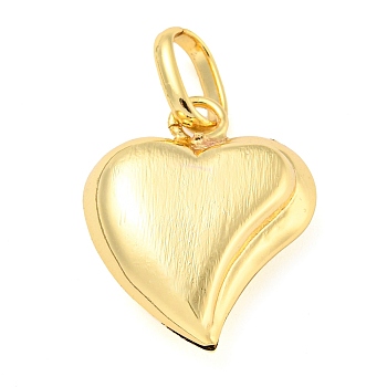 Rack Plating Brass Pendants, Cadmium Free & Lead Free, 
Long-Lasting Plated, with Jump Ring, Heart, Real 18K Gold Plated, 24x20x7.5mm, Hole: 8x5.5mm