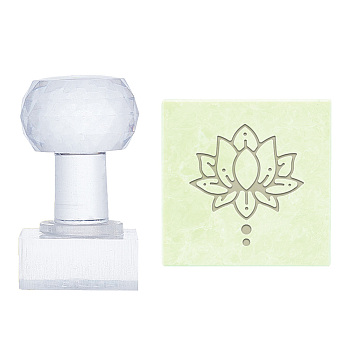 Clear Acrylic Soap Stamps, DIY Soap Molds Supplies, Rectangle, Flower, 60x33x35mm, Pattern: 30x32mm