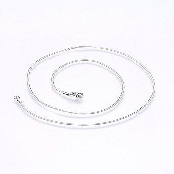 304 Stainless Steel Herringbone Chain Necklaces, with Lobster Claw Clasps, Stainless Steel Color, 17.7 inch(45cm), 1.5mm