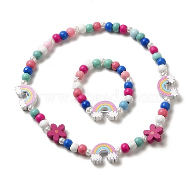 Rainbow Wood Bracelets & Necklaces