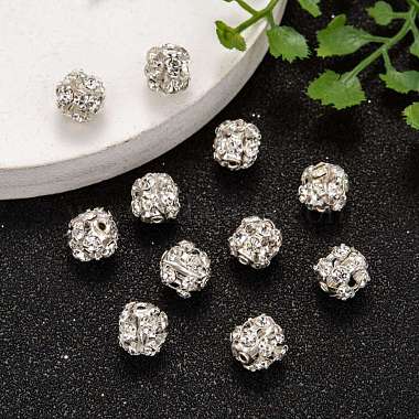 Brass Clear Rhinestone Beads(RB-A017-8mm-S)-2
