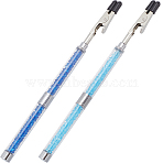 2Pcs Iron and PVC and Acrylic Alligator Memo Clips, Bracelets Helpers, Bracelets Assistant Clips, Jewelry Fastening Tool, Mixed Color, 18x0.8~10.5cm, 1pc/color(FIND-SC0011-25B)
