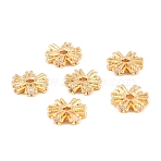 Brass Micro Pave Cubic Zirconia Beads, Flower, Real 18K Gold Plated, 6x2mm, Hole: 1.2mm(KK-H538-20A-G)