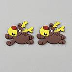 Christmas Silicone Cabochons, Deer, Coconut Brown, 23x28x2mm(SIL-WH0018-32A)