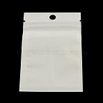 Pearl Film Plastic Resealable Packaging Bags, with Hang Hole, Top Seal, Self Seal Bag, Rectangle, White, 15x10cm, inner measure: 11x9cm(OPP-R002-03)