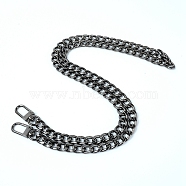 Alloy Bag Handles, with Alloy Swivel Clasps, for Bag Straps Replacement Accessories, Gunmetal, 80.8cm(FIND-WH0068-67D-03)