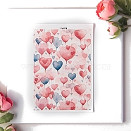 Valentine's Day Heart Pattern Ceramics Clay Water Transfer Paper, Underglaze Transfer Decals, for DIY Earrings Pendants Hair Clip, Colorful, 138x95mm(PW-WG71F47-05)