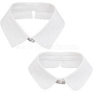 2Pcs 2 Style Polyester Bib, Stand Collar, Detachable Blouse Collar Choker, White, 430~435x51~55x1~1.5mm, 1pc/style(AJEW-CA0003-13)