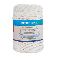 BENECREAT Macrame Cotton Cord, Twisted Cotton Rope, for Wall Hanging, Plant Hangers, Crafts and Wedding Decorations, Creamy White, 5mm, about 100m/roll(OCOR-BC0011-D-01)