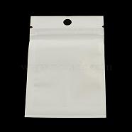 Pearl Film Plastic Zip Lock Bags, Resealable Packaging Bags, with Hang Hole, Top Seal, Self Seal Bag, Rectangle, White, 15x10cm, inner measure: 11x9cm(OPP-R002-03)