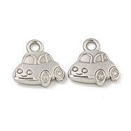 Non-Tarnish 304 Stainless Steel Charms, Car Charm, Stainless Steel Color, 12.5x13x3mm, Hole: 2mm(STAS-I307-546P)