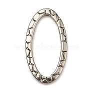 304 Stainless Steel Linking Rings, Textured, Oval, Stainless Steel Color, 24x13x1.5mm, Inner Diameter: 20x9mm(STAS-L270-02P)