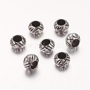 Acrylic European Beads, Rondelle, Antique Silver, 7x5mm, Hole: 4mm(X-OPDL-2225)