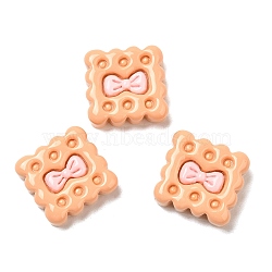 Opaque Resin Imitation Food Decoden Cabochons, Biscuits, Sandy Brown, 17x18x5.5mm(RESI-Z007-01B)