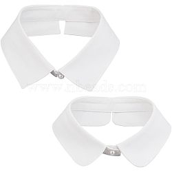 2Pcs 2 Style Polyester Bib, Stand Collar, Detachable Blouse Collar Choker, White, 430~435x51~55x1~1.5mm, 1pc/style(AJEW-CA0003-13)