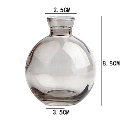 Glass Vases, for Home Desktop Decoration, Gray, 75x88mm(PW-WG51C8B-11)