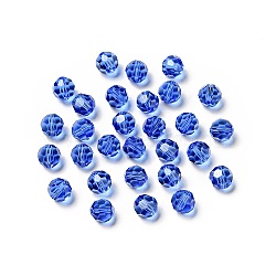 Imitation Austrian Crystal Beads, Grade AAA, Faceted(32 Facets), Round, Blue, 6mm, Hole: 0.7~0.9mm(SWAR-F021-6mm-206)