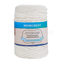 Macrame Cotton Cord, Twisted Cotton Rope, for Wall Hanging, Plant Hangers, Crafts and Wedding Decorations, Creamy White, 5mm, about 100m/roll(OCOR-BC0011-D-01)