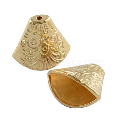 Tibetan Style Alloy Bead Cone, Triangle, Lead Free & Cadmium Free, Golden, 18x20.5x11.5mm, Hole: 2mm, about 217pcs/1000g(TIBE-00756-G-RS)