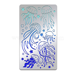Stainless Steel Cutting Dies Stencils, for DIY Scrapbooking/Photo Album, Decorative Embossing DIY Paper Card, Matte Stainless Steel Color, Jellyfish Pattern, 177x101mm(DIY-WH0242-257)